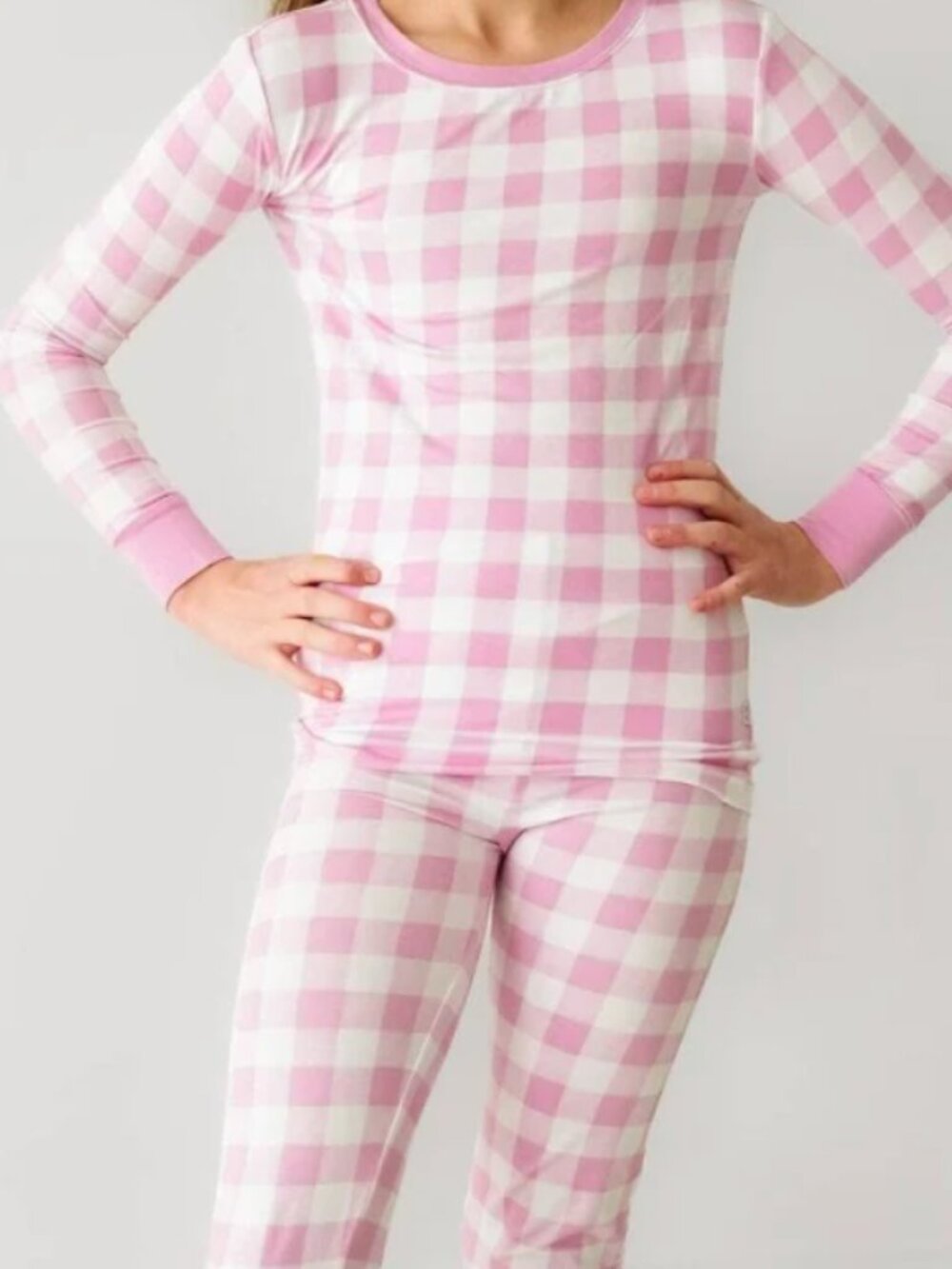 Little Sleepies Pink and White Gingham